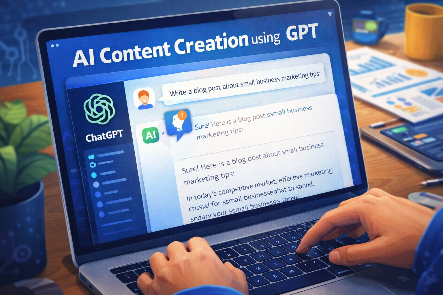 AI content creation using ChatGPT for small business in the USA