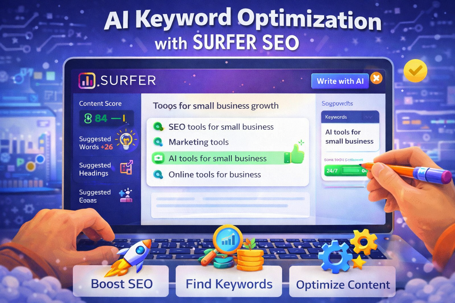 AI Keyword Optimization with Surfer SEO for Small Business